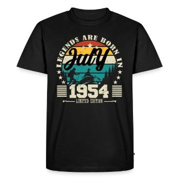 Juillet 1954. Cadeau d'anniversaire juillet 1954. - T-shirt Premium bio Homme - noir - Devant - Nico (187cm)