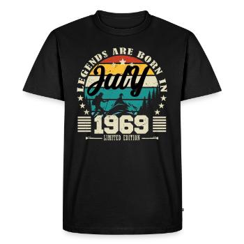 Juillet 1969. Cadeau d'anniversaire juillet 1969. - T-shirt Premium bio Homme - noir - Devant - Nico (187cm)