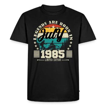 July 1985. Birthday gift July 1985. - Men's Premium Organic T-Shirt - black - Front - Nico (187cm)