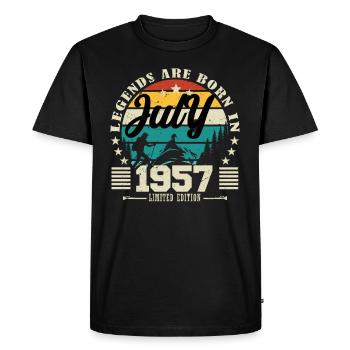 July 1957. Birthday gift July 1957. - Men's Premium Organic T-Shirt - black - Front - Nico (187cm)