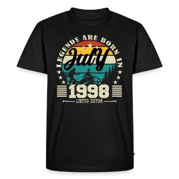 July 1998. Birthday gift July 1998. - Men's Premium Organic T-Shirt - black - Front - Nico (187cm)