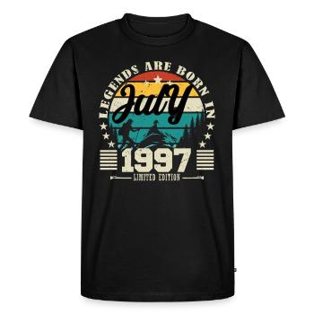 Juillet 1997. Cadeau d'anniversaire juillet 1997. - T-shirt Premium bio Homme - noir - Devant - Nico (187cm)