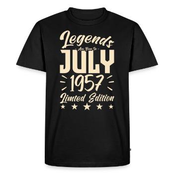 Naissance En Juillet 1957. Cadeau d'anniversaire. - T-shirt Premium bio Homme - noir - Devant - Nico (187cm)