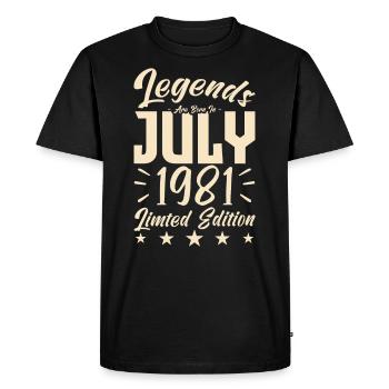 Naissance En Juillet 1981. Cadeau d'anniversaire. - T-shirt Premium bio Homme - noir - Devant - Nico (187cm)