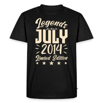 Naissance En Juillet 2014. Cadeau d'anniversaire. - T-shirt Premium bio Homme - noir - Devant - Nico (187cm)