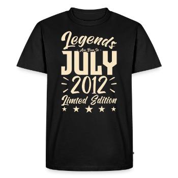 Naissance En Juillet 2012. Cadeau d'anniversaire. - T-shirt Premium bio Homme - noir - Devant - Nico (187cm)