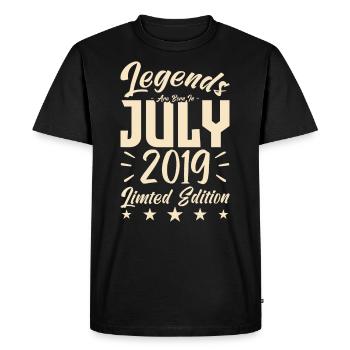 Naissance En Juillet 2019. Cadeau d'anniversaire. - T-shirt Premium bio Homme - noir - Devant - Nico (187cm)