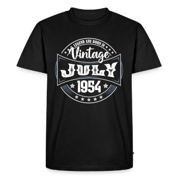 1954 Juillet. Cadeau d'anniversaire juillet 1954. - T-shirt Premium bio Homme - noir - Devant - Nico (187cm)