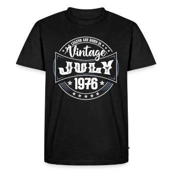 1976 Juillet. Cadeau d'anniversaire juillet 1976. - T-shirt Premium bio Homme - noir - Devant - Nico (187cm)
