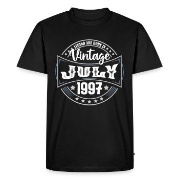 1997 Juillet. Cadeau d'anniversaire juillet 1997. - T-shirt Premium bio Homme - noir - Devant - Nico (187cm)