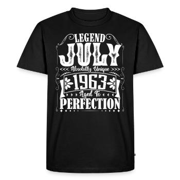 July 1963. Birthday present July 1963. - Men's Premium Organic T-Shirt - black - Front - Nico (187cm)