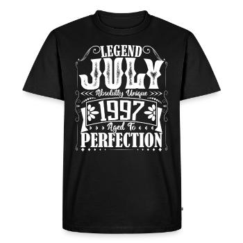Juillet 1997. Cadeau d'Anniversaire juillet 1997. - T-shirt Premium bio Homme - noir - Devant - Nico (187cm)