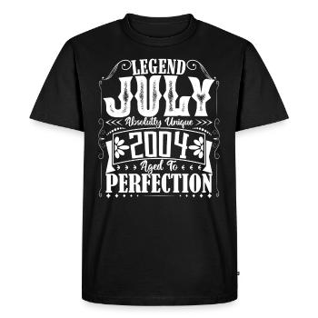 Juillet 2004. Cadeau d'Anniversaire juillet 2004. - T-shirt Premium bio Homme - noir - Devant - Nico (187cm)