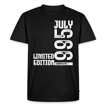 Gift July 1995. Anniversary July 1995. - Men's Premium Organic T-Shirt - black - Front - Nico (187cm)