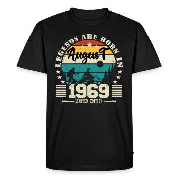 Aout 1969. Cadeau d'anniversaire août 1969. August - T-shirt Premium bio Homme - noir - Devant - Nico (187cm)