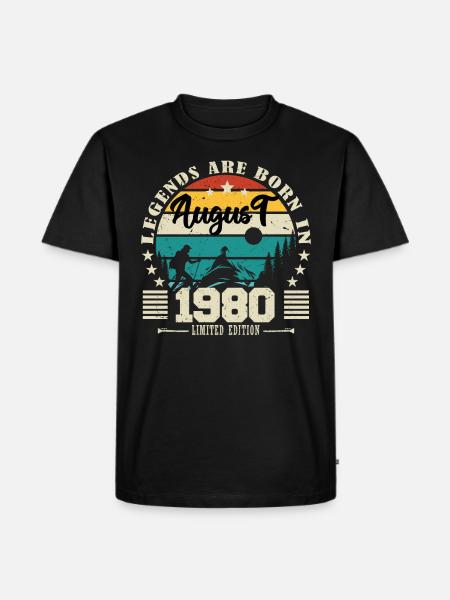 August 1980. Birthday gift August 1980. August - Men's Premium Organic T-Shirt - black