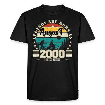August 2000. Birthday gift August 2000. August - Men's Premium Organic T-Shirt - black - Front - Nico (187cm)