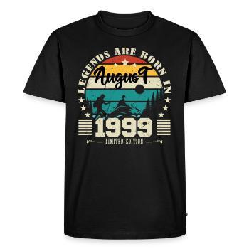 Aout 1999. Cadeau d'anniversaire août 1999. August - T-shirt Premium bio Homme - noir - Devant - Nico (187cm)