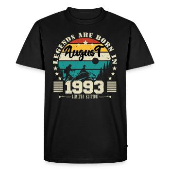Aout 1993. Cadeau d'anniversaire août 1993. August - T-shirt Premium bio Homme - noir - Devant - Nico (187cm)
