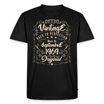 Born in September 1969. birthday September 1969. - Men's Premium Organic T-Shirt - black - Front - Nico (187cm)