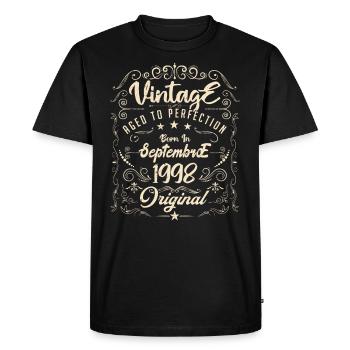 Né En Septembre 1998. anniversaire septembre 1998. - T-shirt Premium bio Homme - noir - Devant - Nico (187cm)