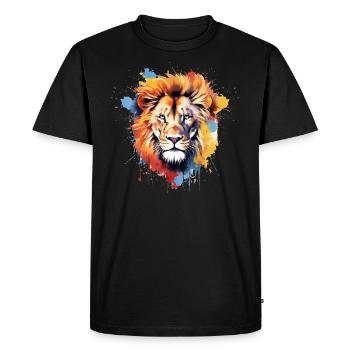 Lion - T-shirt Premium bio Homme - noir - Devant - Nico (187cm)
