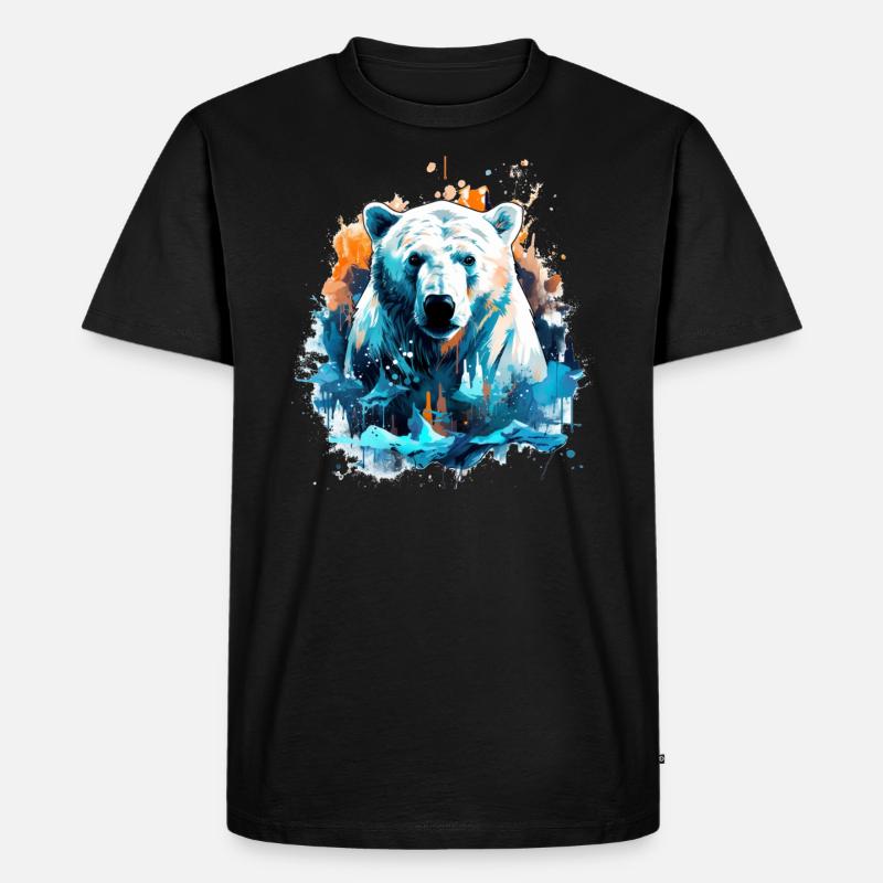 Eisbär - Männer Premium Bio T-Shirt - Schwarz