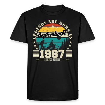 September 1987. Birthday gift September 1987 - Men's Premium Organic T-Shirt - black - Front - Nico (187cm)