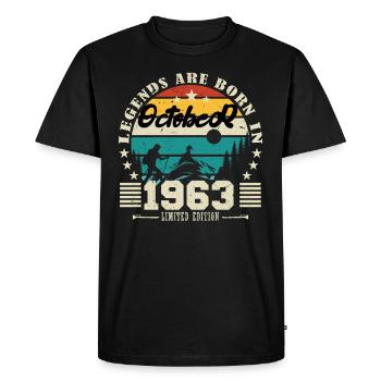 October 1963. October 1963 Birthday Gift. - Men's Premium Organic T-Shirt - black - Front - Nico (187cm)