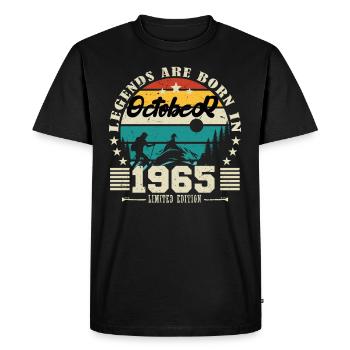 Octobre 1965. Cadeau anniversaire octobre 1965. - T-shirt Premium bio Homme - noir - Devant - Nico (187cm)