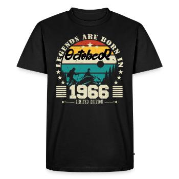 Octobre 1966. Cadeau anniversaire octobre 1966. - T-shirt Premium bio Homme - noir - Devant - Nico (187cm)