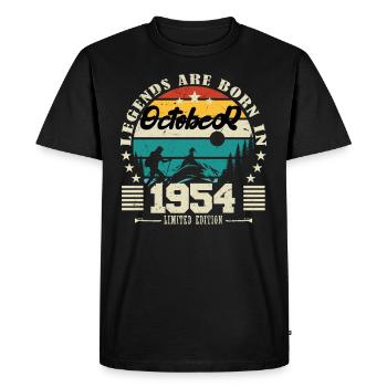 Octobre 1954. Cadeau anniversaire octobre 1954. - T-shirt Premium bio Homme - noir - Devant - Nico (187cm)