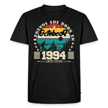 Octobre 1994. Cadeau anniversaire octobre 1994. - T-shirt Premium bio Homme - noir - Devant - Nico (187cm)
