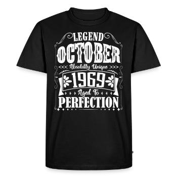 Octobre 1969. Cadeau d'Anniversaire octobre 1969. - T-shirt Premium bio Homme - noir - Devant - Nico (187cm)