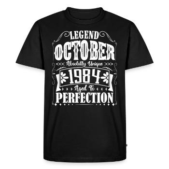 October 1984. October 1984 Birthday Gift. - Men's Premium Organic T-Shirt - black - Front - Nico (187cm)