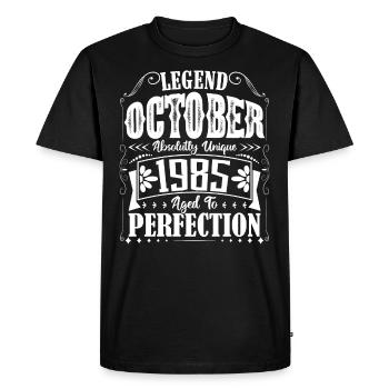 Octobre 1985. Cadeau d'Anniversaire octobre 1985. - T-shirt Premium bio Homme - noir - Devant - Nico (187cm)