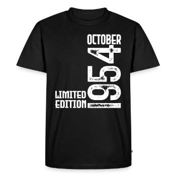 Cadeau Anniversaire Octobre 1954. October 1954. - T-shirt Premium bio Homme - noir - Devant - Nico (187cm)