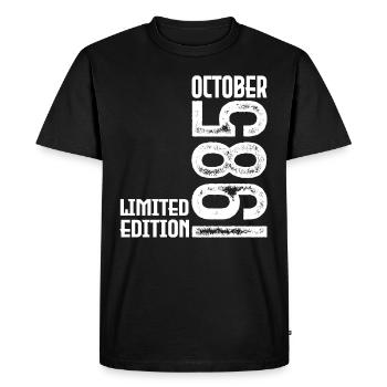 Cadeau Anniversaire Octobre 1985. October 1985. - T-shirt Premium bio Homme - noir - Devant - Nico (187cm)