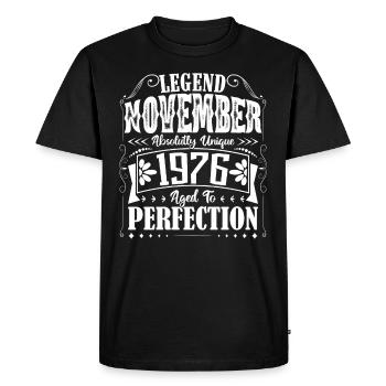 November 1976. November 1976 Birthday Gift - Men's Premium Organic T-Shirt - black - Front - Nico (187cm)