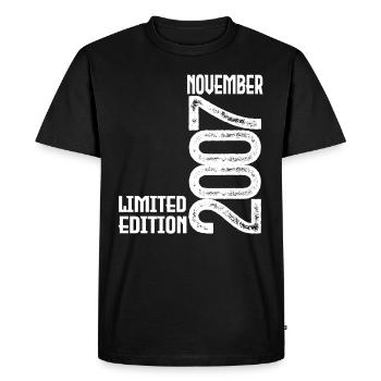 Cadeau Anniversaire Novembre 2007. November 2007. - T-shirt Premium bio Homme - noir - Devant - Nico (187cm)