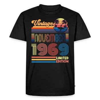 Anniversary November 1969. Gift November 1969. - Men's Premium Organic T-Shirt - black - Front - Nico (187cm)