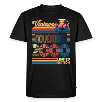 Anniversary November 2000. Gift November 2000. - Men's Premium Organic T-Shirt - black - Front - Nico (187cm)