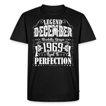 Décembre 1969. Cadeau d'Anniversaire decembre 1969 - T-shirt Premium bio Homme - noir - Devant - Nico (187cm)