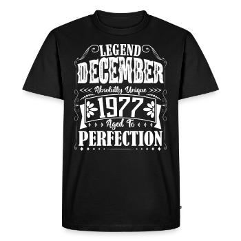 Décembre 1977. Cadeau d'Anniversaire decembre 1977 - T-shirt Premium bio Homme - noir - Devant - Nico (187cm)