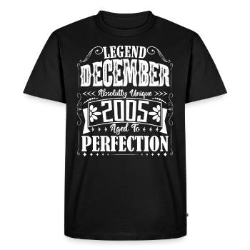 Décembre 2005. Cadeau d'Anniversaire decembre 2005 - T-shirt Premium bio Homme - noir - Devant - Nico (187cm)