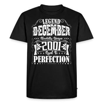 Décembre 2001. Cadeau d'Anniversaire decembre 2001 - T-shirt Premium bio Homme - noir - Devant - Nico (187cm)