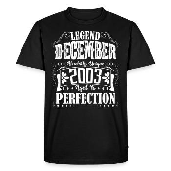 Décembre 2003. Cadeau d'Anniversaire decembre 2003 - T-shirt Premium bio Homme - noir - Devant - Nico (187cm)