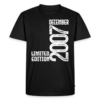 Cadeau Anniversaire Décembre 2007. Decembre 2007. - T-shirt Premium bio Homme - noir - Devant - Nico (187cm)
