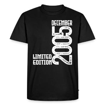 Cadeau Anniversaire Décembre 2005. Decembre 2005. - T-shirt Premium bio Homme - noir - Devant - Nico (187cm)