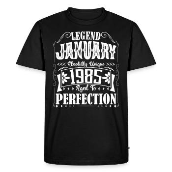 January 1985. January 1985 Birthday Gift. - Men's Premium Organic T-Shirt - black - Front - Nico (187cm)